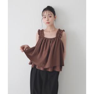 キャミソール フリルギャザーデザイントップス
