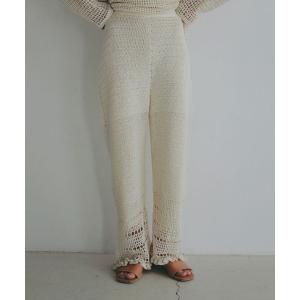 パンツ クロシェニットパンツ レディース