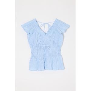 ブラウス シャツ WRINKLE RUFFLE SLEEVE ブラウス レディース