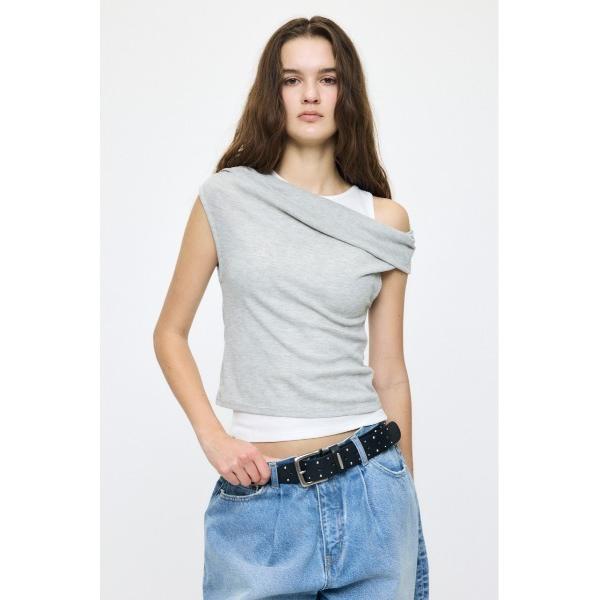 tシャツ LAYERED OFF SHOULDER トップス レディース