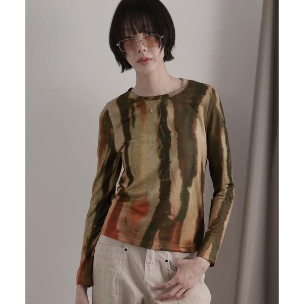 tシャツ アートダイロングスリーブカットソー レディース