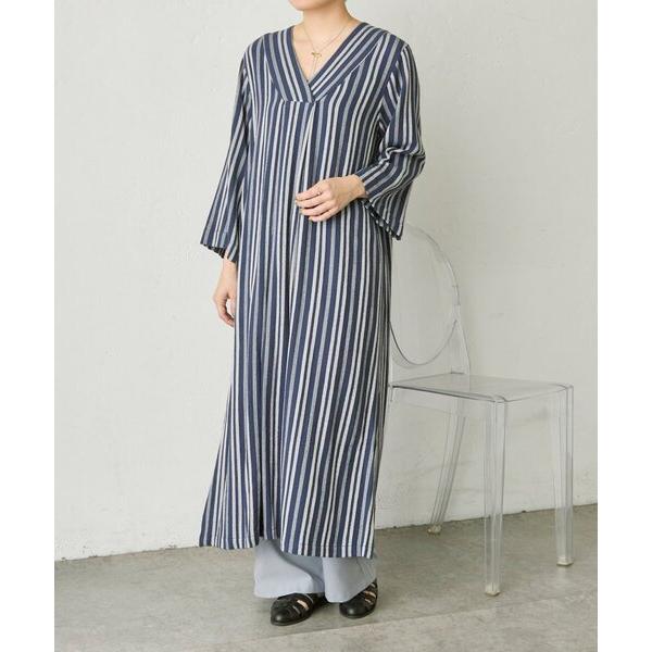 ワンピース リネンライクストライプワンピース「SUM1 STYLE」