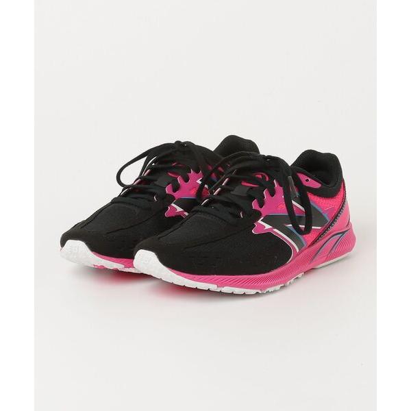 「New Balance」 ローカットスニーカー 22.5cm ブラック×ピンク レディース
