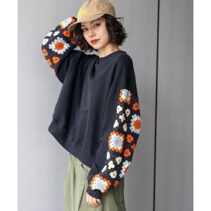 「niko and...」 スウェットカットソー LARGE ダークブルー レディース