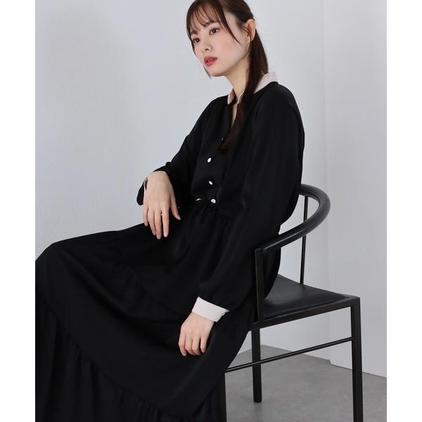 「BLUEEAST」 長袖ワンピース LARGE ブラック レディース