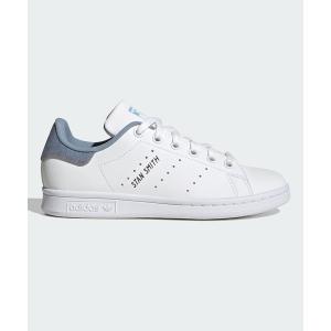「adidas」 ローカットスニーカー 22.5cm ホワイト×ブルー レディース