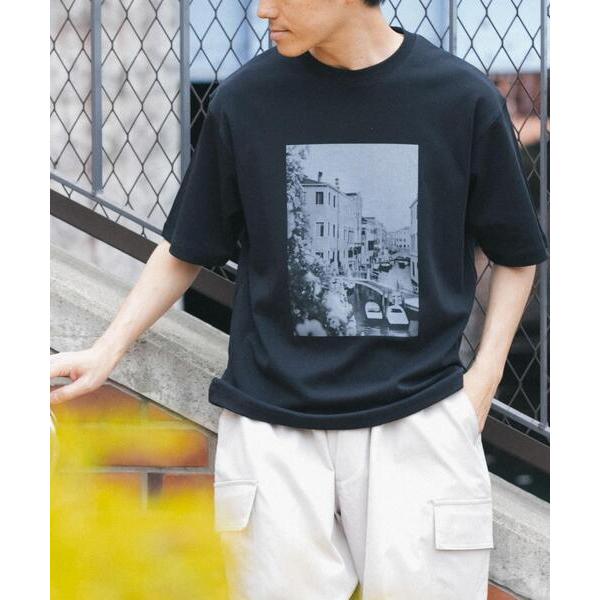 tシャツ 接触冷感クルーネックフォトプリントTシャツ メンズ