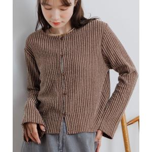 カーディガン カットリブカーディガン レディース