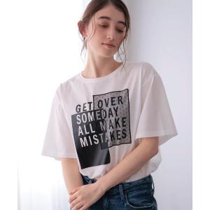 tシャツ サイドファスナーロゴTシャツ レディース