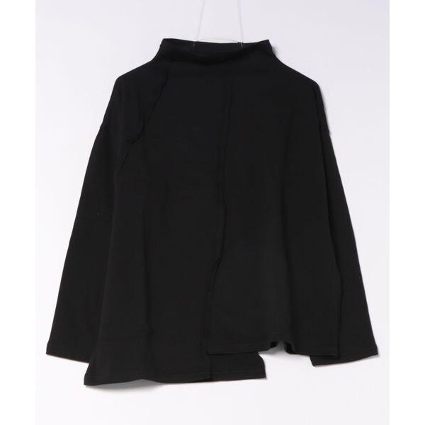 tシャツ 切り替えモックネックトップス レディース