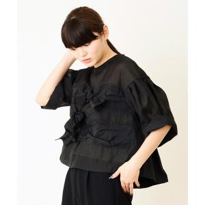 ブラウス シャツ リボンデザインシアーAラインブラウス「結婚式・入卒式」「オケージョン・セレモニー/デイリーにも」 レディース