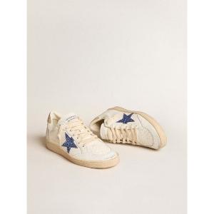 スニーカー レディース Ball Star ナッパレザー ホワイトスター＆グリッターヒールタブ レディース