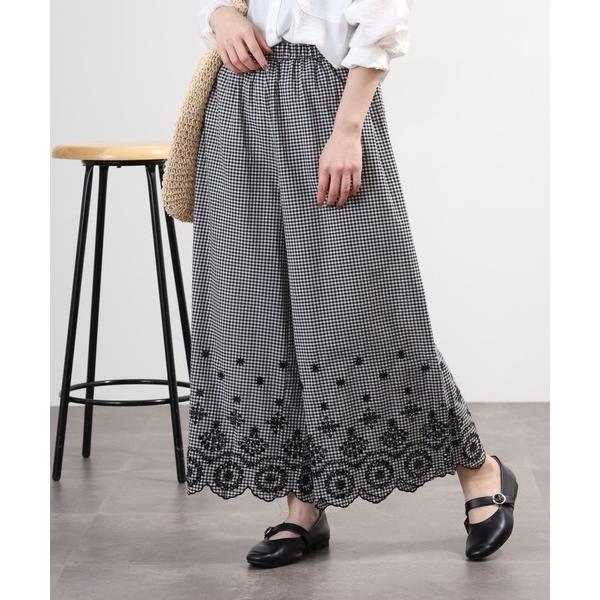 パンツ スカラップ刺繍ぺチパンツ レディース