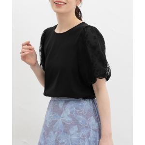 tシャツ 半袖 「ハニさら・接触冷感・ＵＶカット・遮熱」袖刺繍トップス レディース