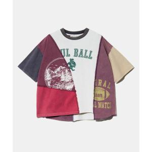 tシャツ CUBE SUGAR/キューブシュガー　21/-天竺 パウダー加工 リメイク風 切替TEE レディース