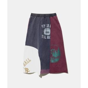 スカート CUBE SUGAR/キューブシュガー　21/-天竺 パウダー加工 リメイク風 切替SK