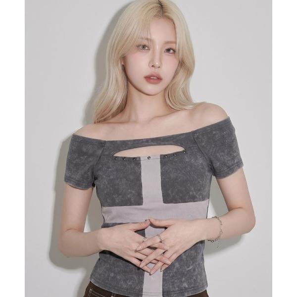 tシャツ 半袖 A'GEM/9 × .kom 「.KOM/ドットケーオーエム」フロントクロスデザイン...
