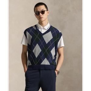 ベスト ジレ ビッグ フィット パフォーマンス アーガイル セーター ベスト メンズ