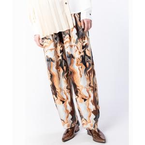 パンツ プリントタックパンツ レディース