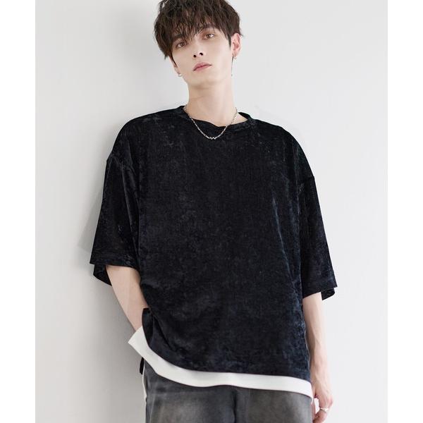 tシャツ シアーベロアハーフスリーブカットソー メンズ レディース