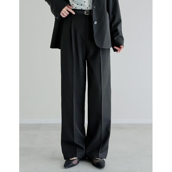 スラックス パンツ 「低身長/高身長サイズ有」ストレッチミックスツイルワンタックワイドスラックス レ...
