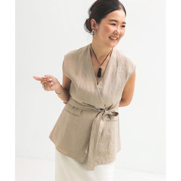 ベスト ジレ リネン ラップ ジレ ブラウス .M レディース