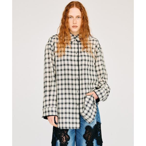 ブラウス シャツ 「2026Summer Pre-Order」カラミチェックチェックオーバーシャツ ...