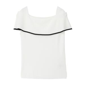 ニット セーター オフショルダーリブニット レディース