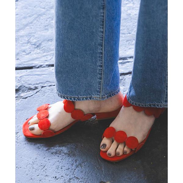 「TSURU by Mariko Oikawa」 フラットサンダル 38 レッド レディース