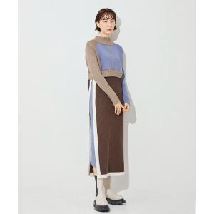 「A + TOKYO」 長袖ワンピース 1 ブラウン レディース