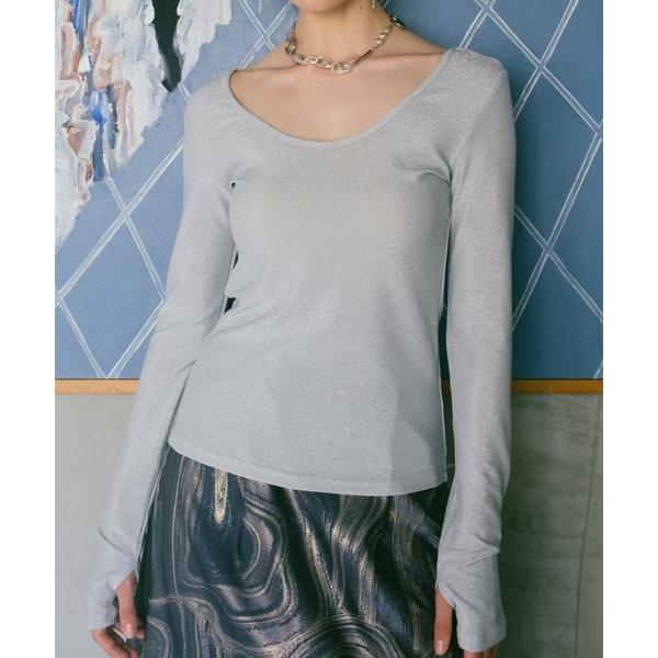 「sahara」 長袖カットソー FREE シルバー レディース
