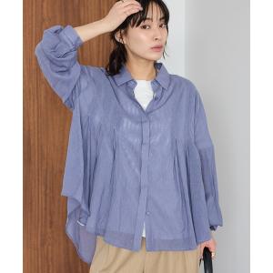 ブラウス シャツ ヴィンテージボイルタックフレアシャツ  レディース