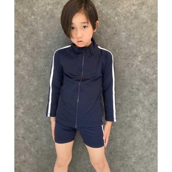 ラッシュガード スクール水着 2ライン長袖ラッシュガード（DV-0034) キッズ 子供 男の子 女...