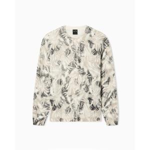 セーター ニット 「A|X アルマーニ エクスチェンジ」IA オールオーバーリーフプリント ニットプルオーバー メンズ