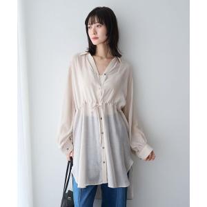 ブラウス シャツ シアー2way袖バルーンチュニック レディース