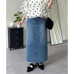 スカート バックスリットデニムナロースカートの商品画像
