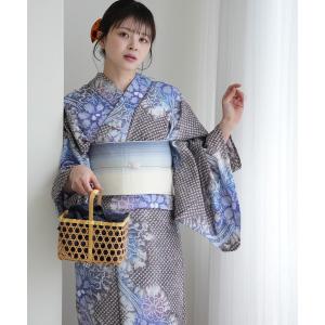 浴衣 有松絞り浴衣3点セット utatane 藍葡萄に咲く菊 レディース