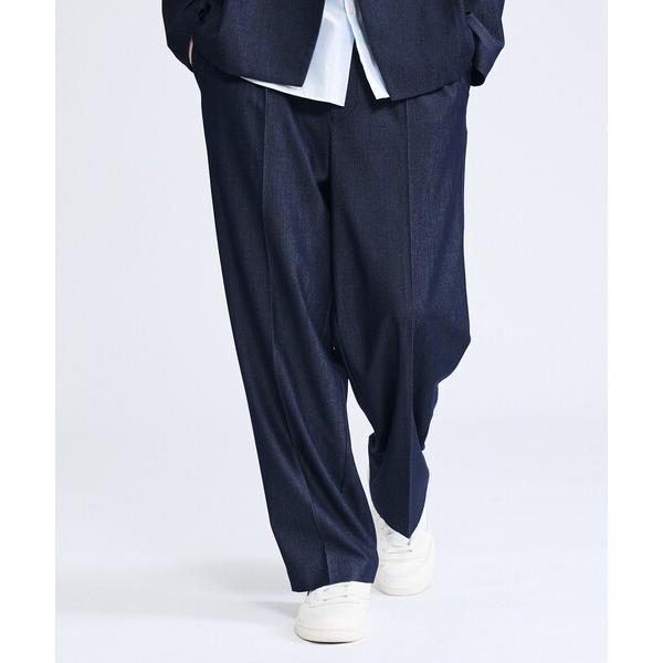 パンツ 「セットアップ対応」デニムライクツイル ワイド イージーパンツ メンズ レディース