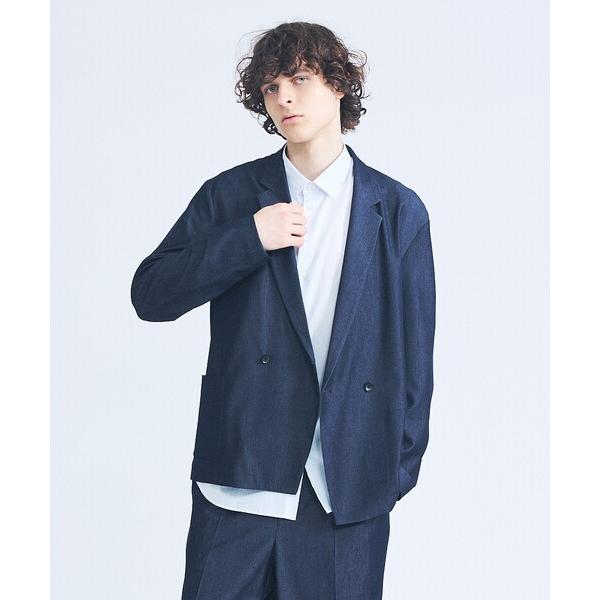 ジャケット テーラードジャケット 「セットアップ対応」デニムライクツイル ダブルジャケット メンズ ...