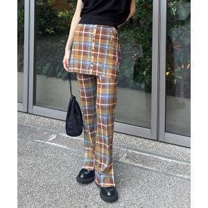 パンツ WRAP BELT SET CHECK PANTS レディース
