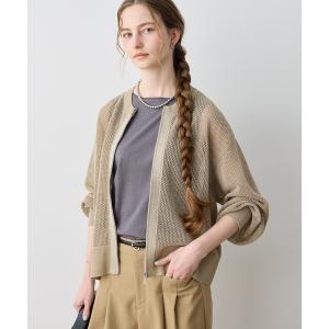 ブルゾン アウター ラメメッシュジップブルゾン「洗える」 レディース