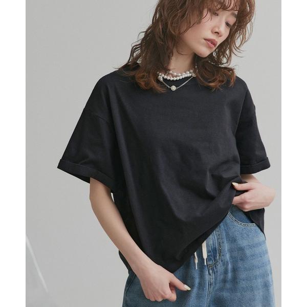 tシャツ ロールアップ スリーブTシャツ レディース