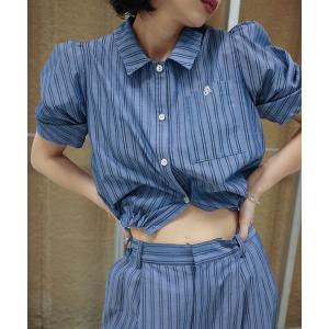 ブラウス シャツ CONSTRUCTIVE SLEEVE MULTI STRIPE SHIRT レディース