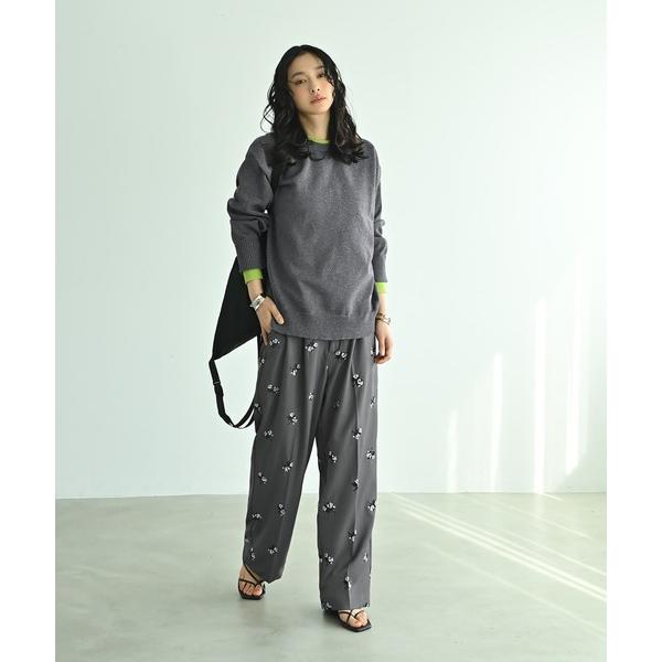 ニット セーター 「BLK001」配色前後2wayプルオーバー レディース