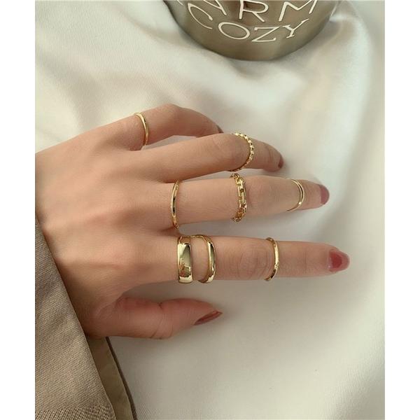 指輪 リング 「Rz」「456830」シンプルリング7点セット(RZ) メンズ レディース