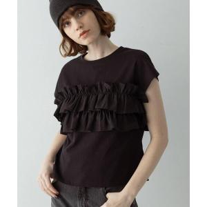 tシャツ 半袖 「WEB限定」フリルドッキングプルオーバー レディース