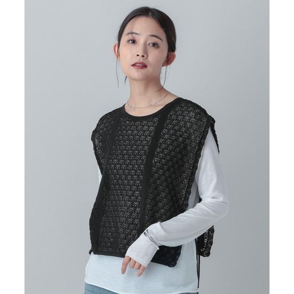 ベスト ジレ MATINEE LINE/透かし編みリボンベスト/646678 レディース