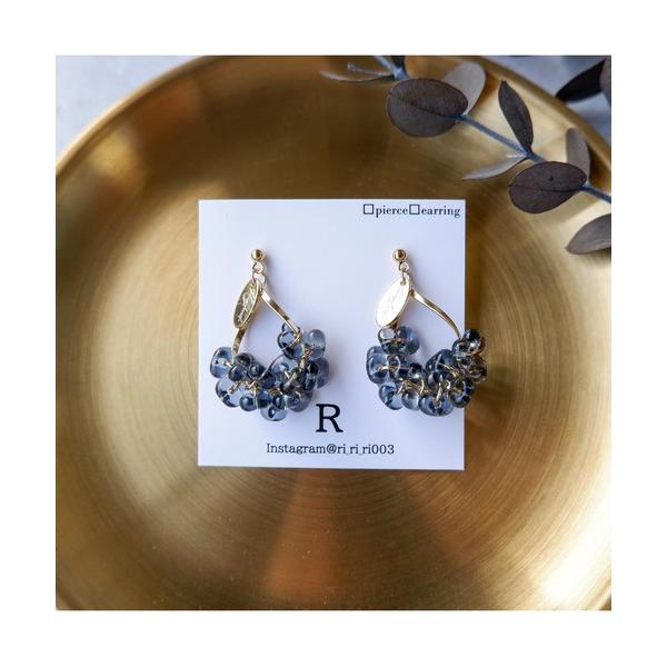 ピアス 「R」912　チェコビーズフープピアス(MA) レディース