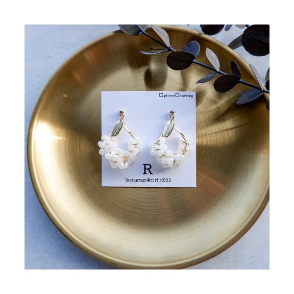 イヤリング 「R」915e　チェコビーズフープイヤリング(MA) レディース