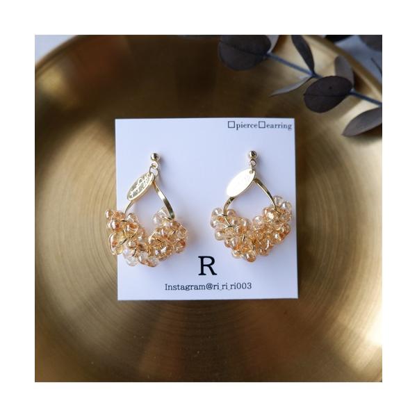 ピアス 「R」916　チェコビーズフープピアス(MA) レディース